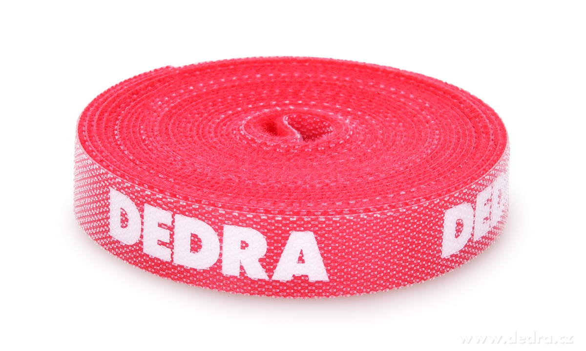 OFFICE, Organizér kabelů na suchý zip s logem DEDRA, 3 m stahovací páska na kabely, opakovaně použitelná