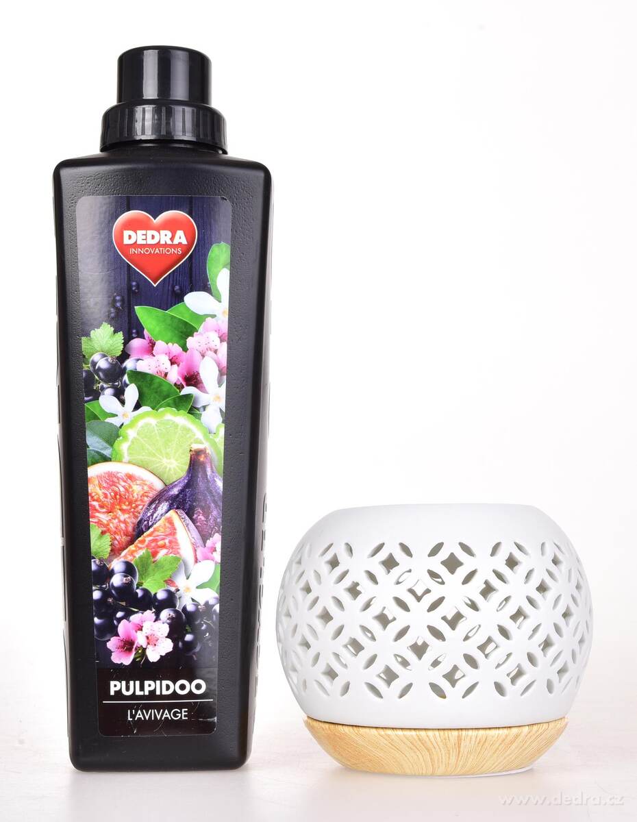 LIGNIA | Kulat├í aromalampa s krajkov├Żm dekorem & d┼Öev─Ťn├Żm podstavcem | matn├í b├şl├í keramika - obr├ízek 5 | Aromalampy | Grand M├│da