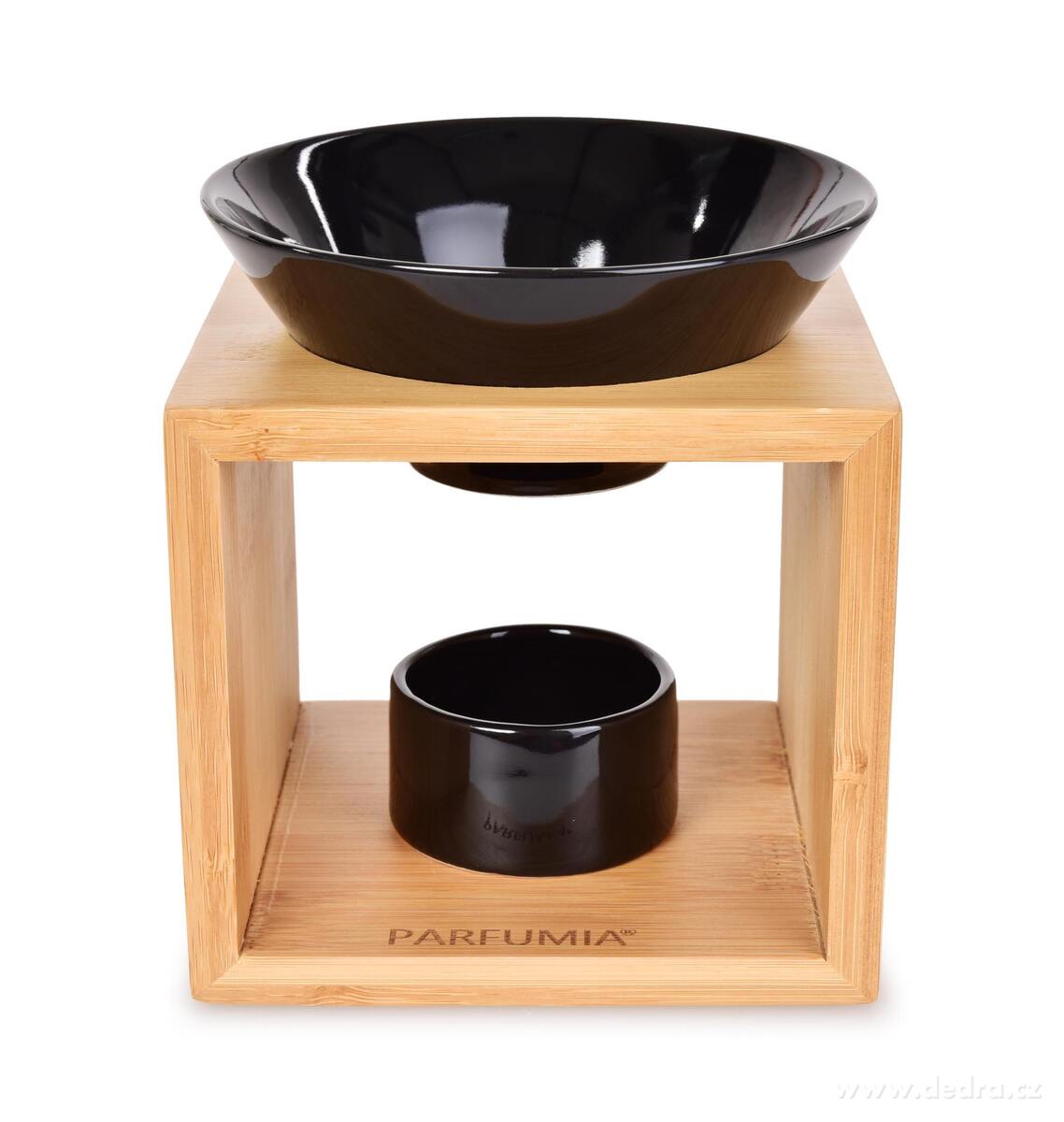 CUBORA | Aromalampa na bambusov├ęm stojanu | ─Źern├í keramika & p┼Ö├şrodn├ş elegance - obr├ízek 3 | Aromalampy | Grand M├│da