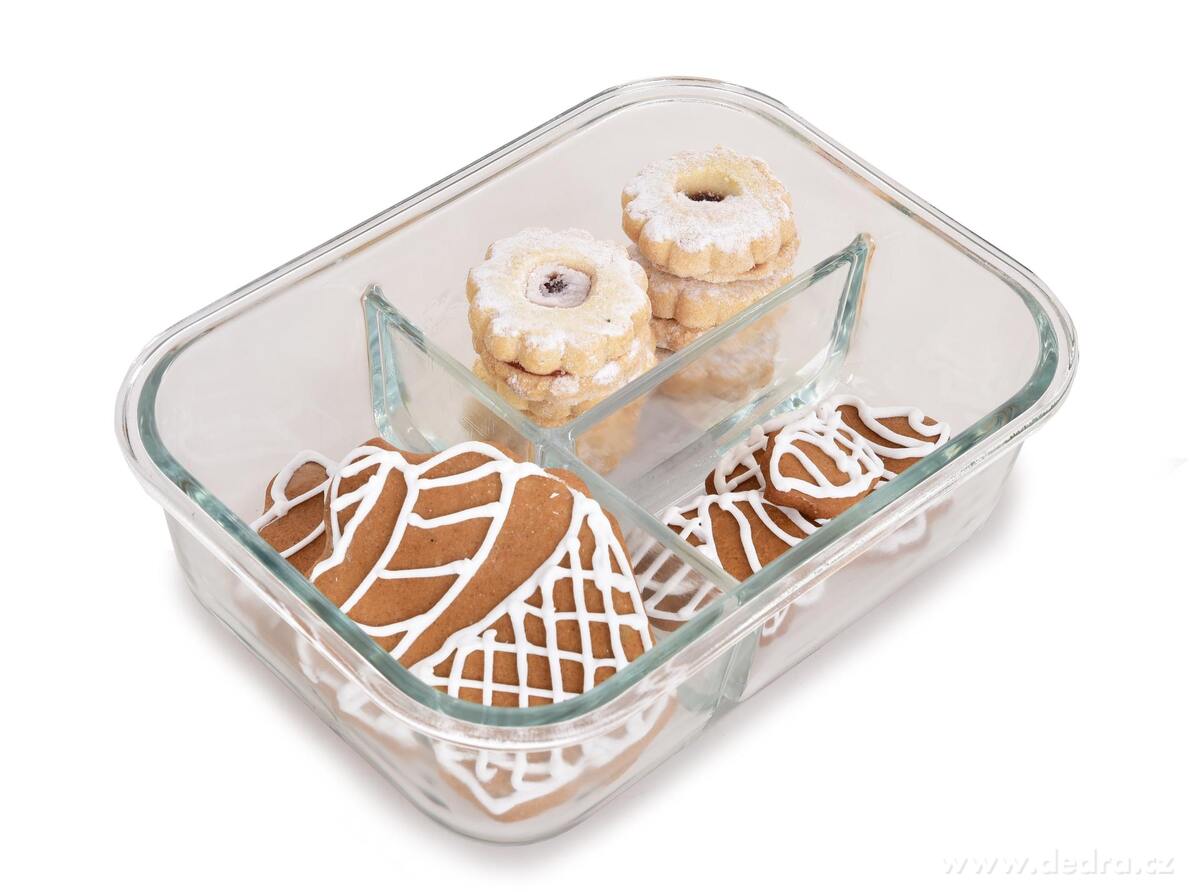 CVAK&CVAK | 3v1 D─Ťlen├í sklen─Ťn├í krabi─Źka na j├şdlo 200+200+300ÔÇ»ml - obr├ízek 6 | J├şdlo a pit├ş na cesty | Grand M├│da