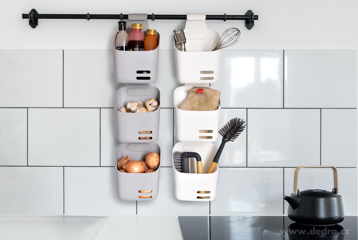 PRAKTIK | Multifunk─Źn├ş modul├írn├ş organiz├ęr s h├í─Źkem na zav─Ť┼íen├ş | ┼íed├Ż | 15 cm - obr├ízek 3 | Skladov├ín├ş potravin ­čŹ▒ | Grand M├│da
