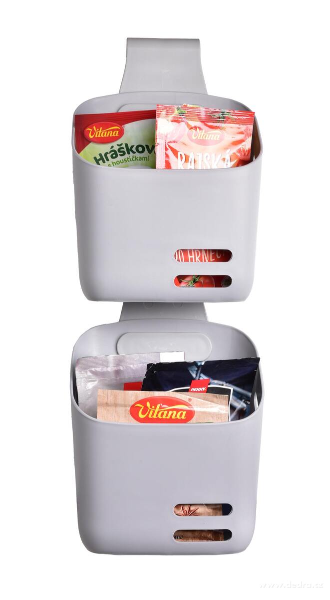 PRAKTIK | Multifunk─Źn├ş modul├írn├ş organiz├ęr s h├í─Źkem na zav─Ť┼íen├ş | ┼íed├Ż | 21 cm - obr├ízek 4 | Skladov├ín├ş potravin ­čŹ▒ | Grand M├│da