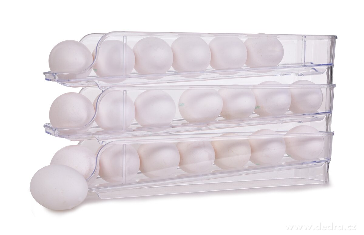 EGGY | Samosp├ídov├Ż box na vaj├ş─Źka 3patrov├Ż | Z├ísobn├şk na vejce do lednice s automatick├Żm posunem - obr├ízek 4 | Na vejce | Grand M├│da