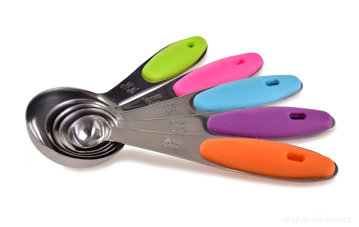 L┼ŻI─îKOM─ÜRKY | sada 5 nerezov├Żch odm─Ťrek | barevn├ę rukojeti pro snadn├ę rozli┼íen├ş l┼żi─Źek a l┼żic - obr├ízek 4 | Va┼Öen├ş ­čąś | Grand M├│da