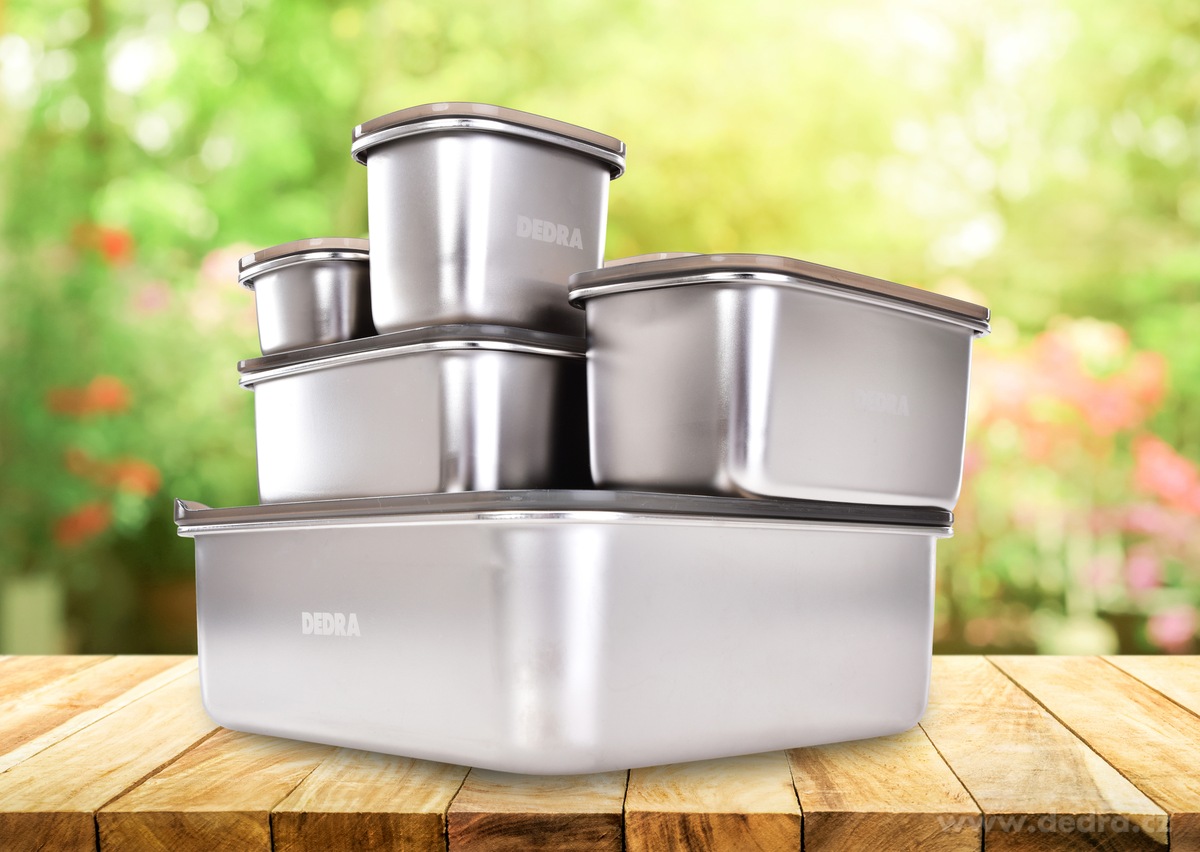 GOURMET | nerezov├í hermetick├í d├│za na potraviny se silikonov├Żm t─Ťsn─Ťn├şm | 1,3 L - obr├ízek 3 | J├şdlo a pit├ş na cesty | Grand M├│da