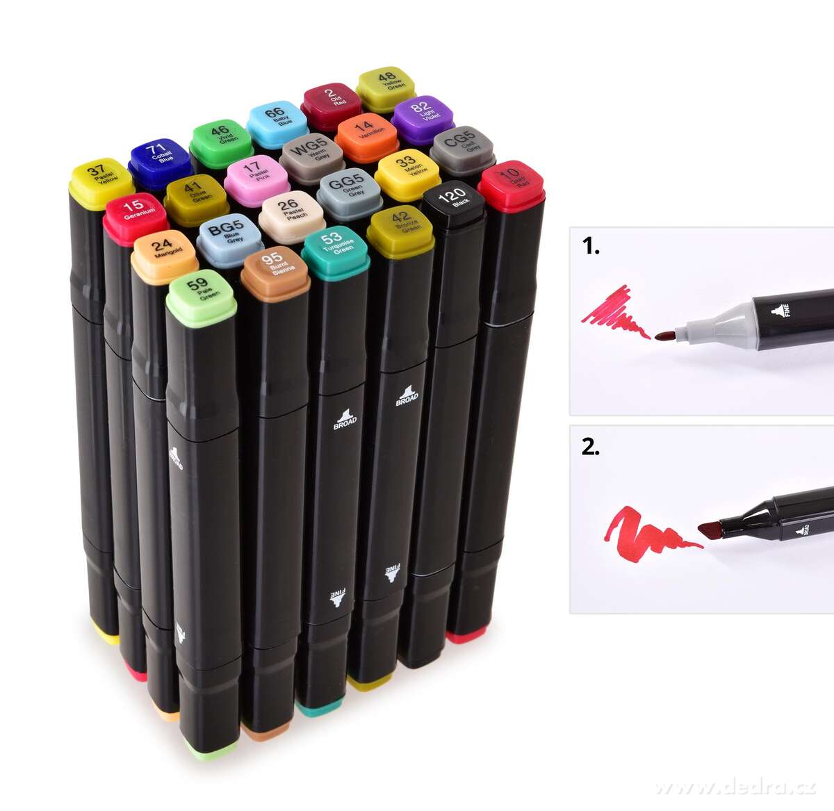 ART | Sada 24 ks oboustrann├Żch alkoholov├Żch fix┼» v textiln├şm pouzd┼Öe | tenk├Ż & ┼íirok├Ż hrot | pro ilustrace, manga & design - hlavn├ş obr├ízek | Kancel├í┼Ösk├ę pot┼Öeby | Grand M├│da