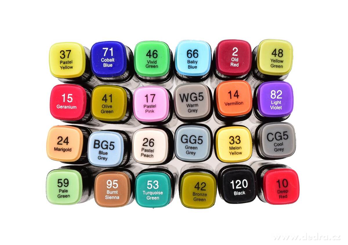 ART | Sada 24 ks oboustrann├Żch alkoholov├Żch fix┼» v textiln├şm pouzd┼Öe | tenk├Ż & ┼íirok├Ż hrot | pro ilustrace, manga & design - obr├ízek 5 | Kancel├í┼Ösk├ę pot┼Öeby | Grand M├│da