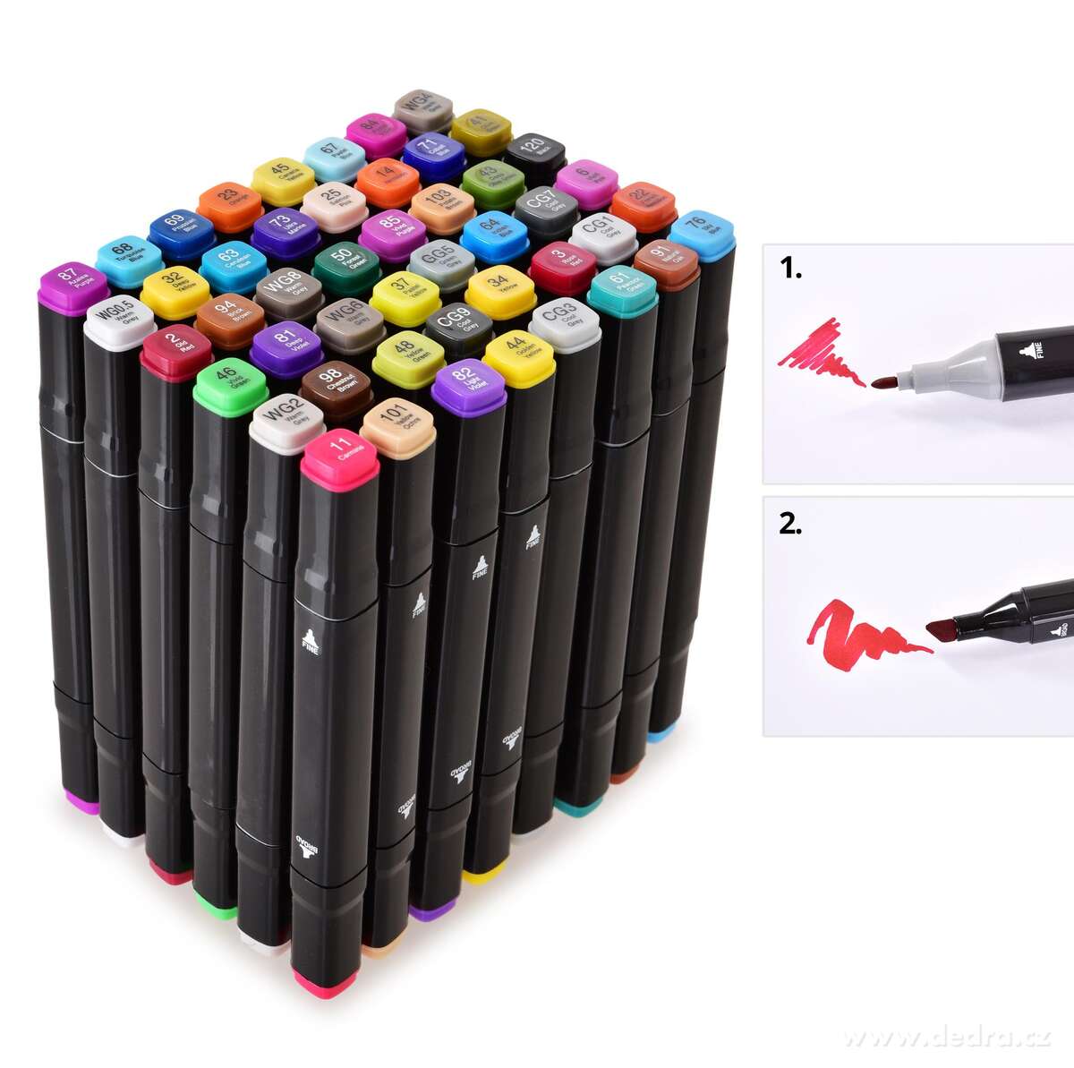 ART | Sada 48 ks oboustrann├Żch alkoholov├Żch fix┼» v textiln├şm pouzd┼Öe | tenk├Ż & ┼íirok├Ż hrot | pro ilustrace, manga & design - hlavn├ş obr├ízek | ┼ákoln├ş pot┼Öeby ÔťĆ´ŞĆ | Grand M├│da