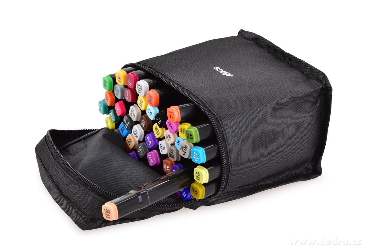 ART | Sada 48 ks oboustrann├Żch alkoholov├Żch fix┼» v textiln├şm pouzd┼Öe | tenk├Ż & ┼íirok├Ż hrot | pro ilustrace, manga & design - obr├ízek 4 | ┼ákoln├ş pot┼Öeby ÔťĆ´ŞĆ | Grand M├│da