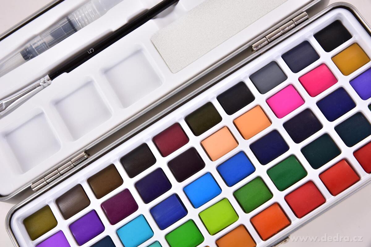 ART | Profesion├íln├ş sada 50 ks akvarelov├Żch barev v kovov├ę kazet─Ť | nejvy┼í┼í├ş kvalita pro um─Ťlce v┼íech ├║rovn├ş - obr├ízek 6 | ┼ákoln├ş pot┼Öeby ÔťĆ´ŞĆ | Grand M├│da