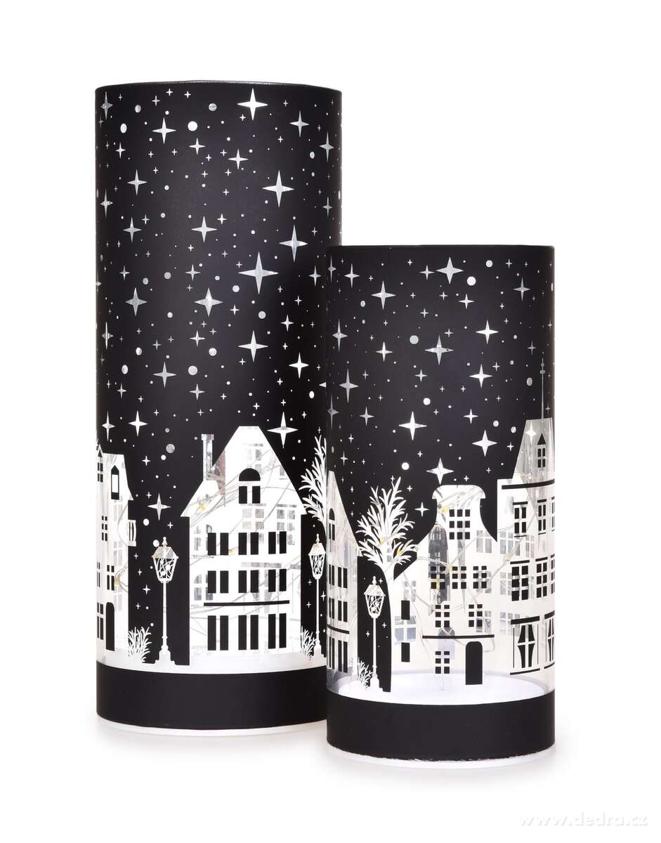 NO─îN├Ź M─ÜSTE─îKO | LED ─Źern├Ż sklen─Ťn├Ż sv├şcen | 15 cm - obr├ízek 4 | Sv├şcny | Grand M├│da