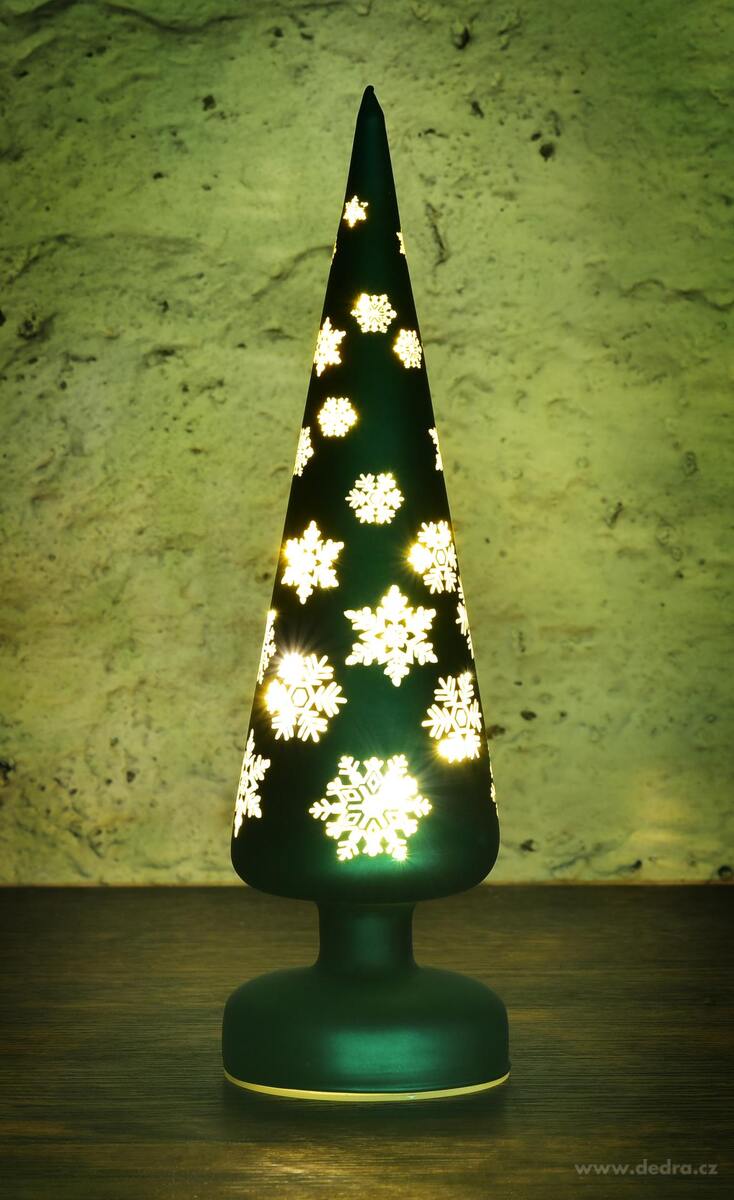 LESNÍ HVĚZDA, LED svítící stromeček, zelený, 31 cm