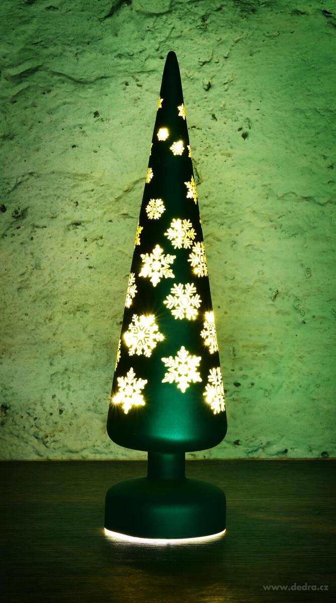 LESNÍ HVĚZDA, LED svítící stromeček, zelený, 35 cm