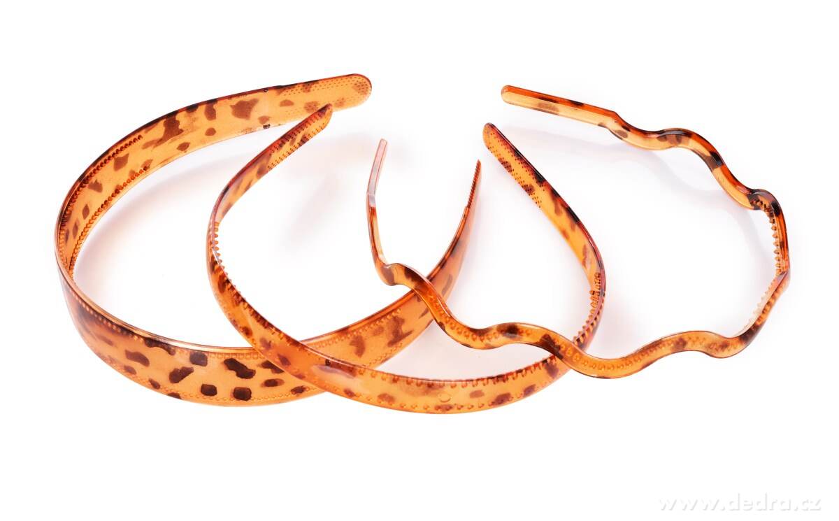 HAIRÉLLE, sada 3 ks plastových čelenek do vlasů, tygrovaný design & hřebínky – náhled 2 | Grand Móda