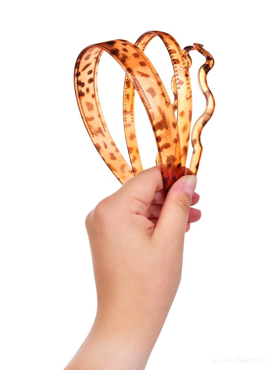 HAIRÉLLE, sada 3 ks plastových čelenek do vlasů, tygrovaný design & hřebínky – náhled 5 | Grand Móda