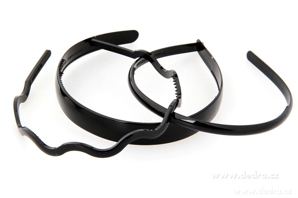 HAIRÉLLE, sada 3 ks plastových čelenek do vlasů, černý design & hřebínky – náhled 2 | Grand Móda