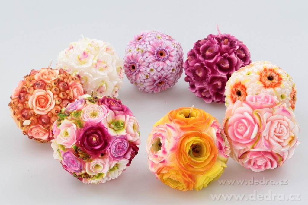 12 cm svíce květinová koule, oranžovo-bílé gerbery – náhled 4 | Grand Móda