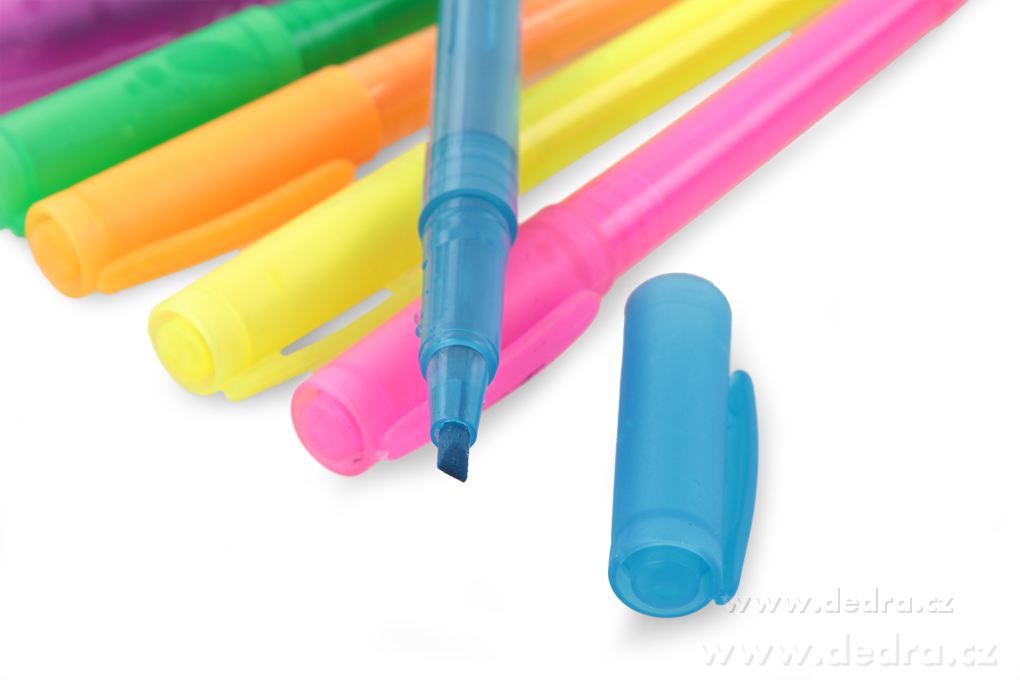 OFFICE, 6 ks oboustranné zvýrazňovače, 2 hroty – plochý & kulatý, pro psaní i zvýrazňování – náhled 2 | Grand Móda