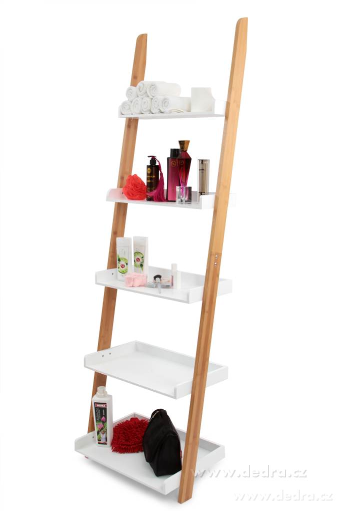 GoEco®, 178 cm, bambusový opěrný regál s 5 policemi | GoEco® udržitelnŻ domov | Grand Móda