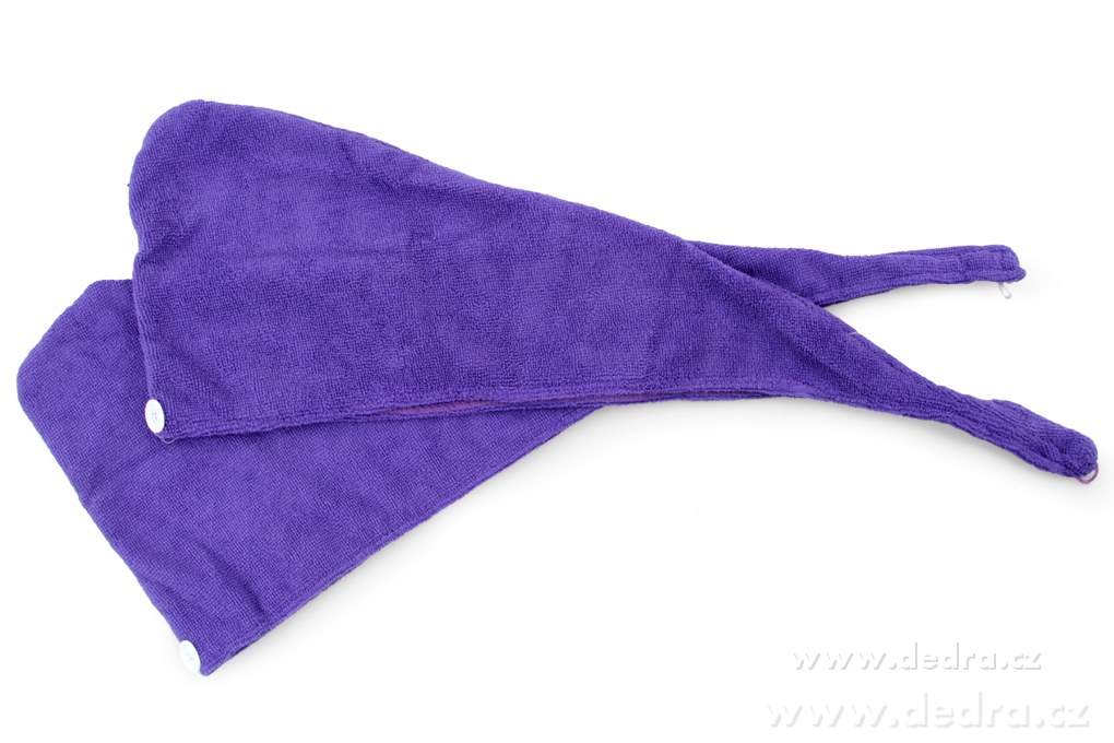 2 ks turban na vysoušení vlasů levandulový – náhled 3 | Grand Móda
