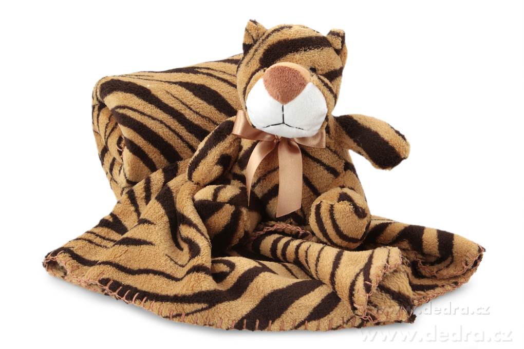 LAGOON hebká mikroplyšová přikrývka s plyšovým tygříkem – náhled 4 | Grand Móda