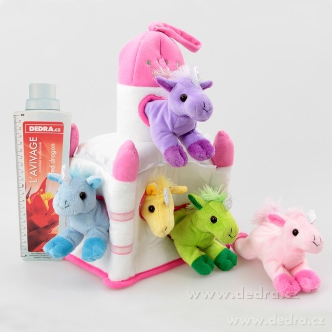 32 cm plyšový HRAD a 5 pohádkových jednorožců – náhled 4 | Grand Móda