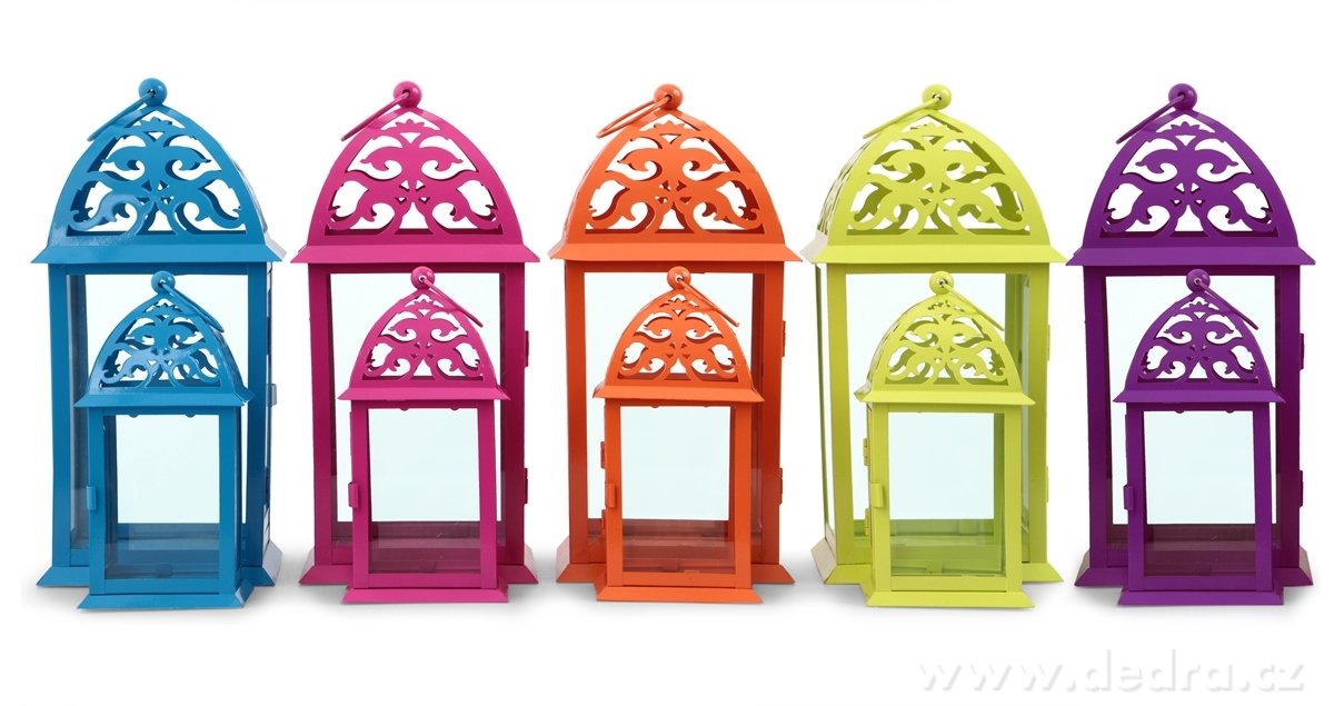 Kovová lucerna, 35 cm, jasně zelená – náhled 5 | Grand Móda