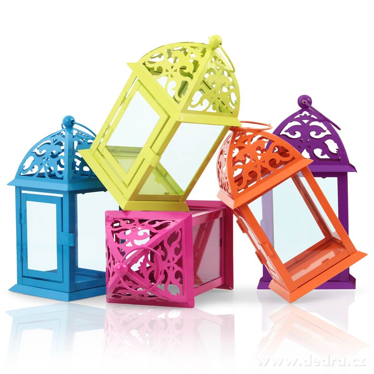 Kovová lucerna, 35 cm, fialová – náhled 6 | Grand Móda