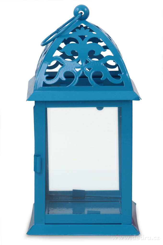 Kovová lucerna, 35 cm, modrá – náhled 4 | Grand Móda