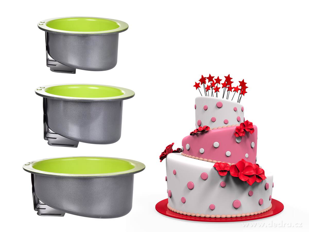 3 ks silnostěnné kulaté šikmé formy na korpusy, CRAZY DORT BIOPAN | Biopan pánve a formy | Grand Móda