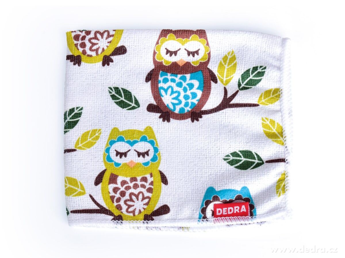 PRAKTIK, Lešticí utěrka z mikrovlákna, univerzální, s veselými sovičkami – náhled 2 | Grand Móda
