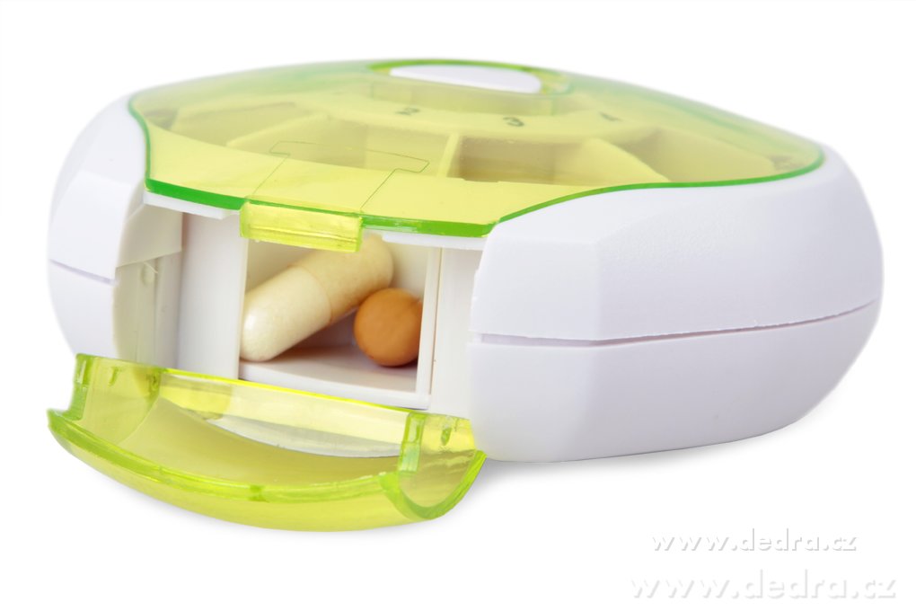 LÉKOVNÍK, týdenní zásobník na léky, 7 přihrádek, krokové dávkování na 7 dní – náhled 4 | Grand Móda