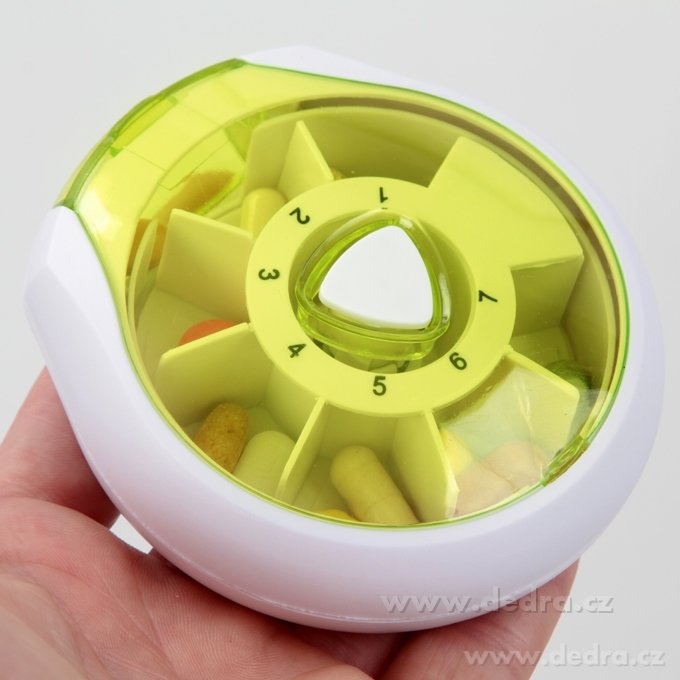 LÉKOVNÍK, týdenní zásobník na léky, 7 přihrádek, krokové dávkování na 7 dní – náhled 5 | Grand Móda