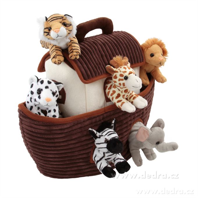 48 cm NOEMOVA ARCHA, plyšová loď a 6 zvířátek | Plyíové a textilní ­čžŞ | Grand Móda