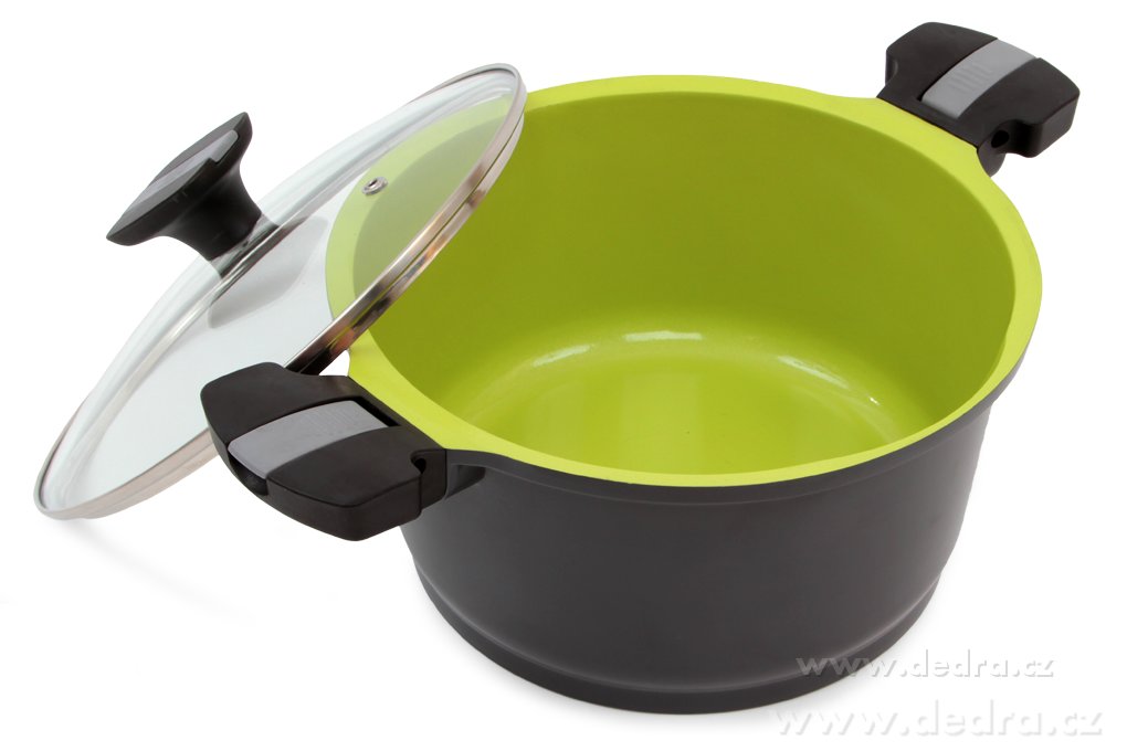 BIOPAN silnostěnný hrnec, 5 litrů, nepřilnavý, se skleněnou poklicí Ø 24 cm, odnímatelné rukojeti – náhled 2 | Grand Móda