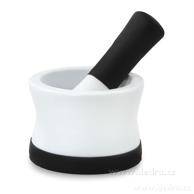 Porcelánový hmoždíř na bylinky a koření se silikonovou základnou | Vychytávky | Grand Móda