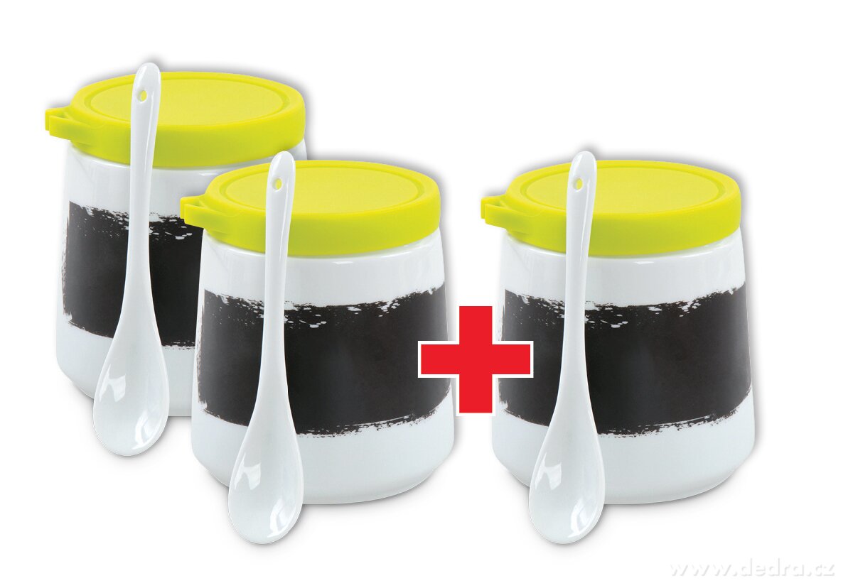 Sada 2+1 ZDARMA popisovatelná dóza s porcelánovou lžičkou