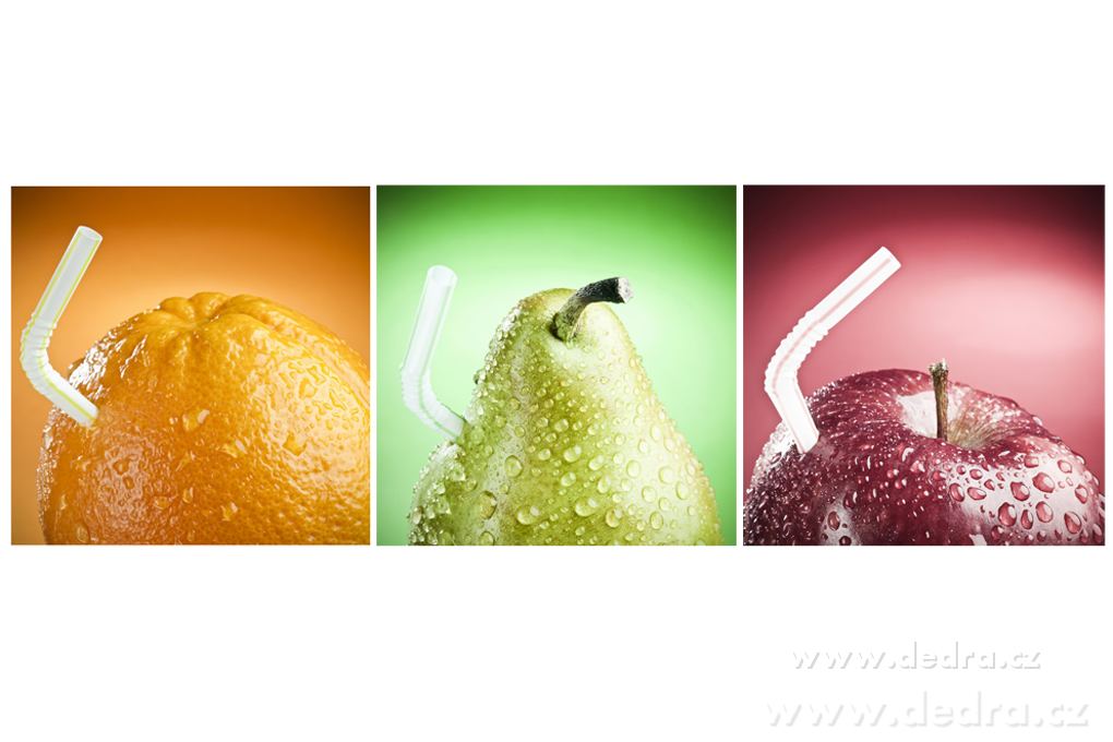 FRUIT INFUSION, sada 3 ks nástěnných obrazů, 3× 40 x 40 cm | Nástďnné obrazy | Grand Móda