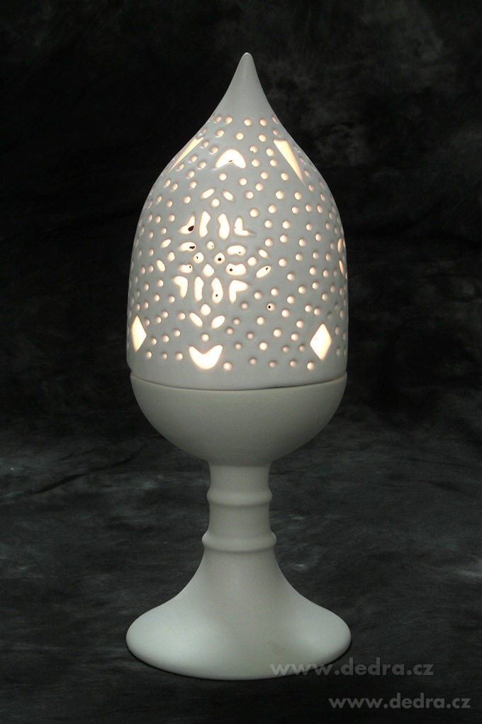 30 cm stojanový svícen s vyřezávaným stínidlem BALI CERAMICS – náhled 2 | Grand Móda