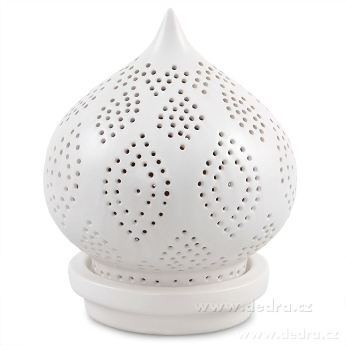 22 cm velký svícen s vyřezávaným stínidlem BALI CERAMICS | Svícny | Grand Móda