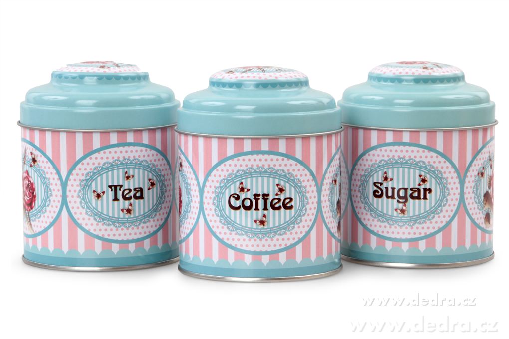 3 ks kulatá dóza, SUGAR, COFFEE, TEA | Stolování a nápoje | Grand Móda
