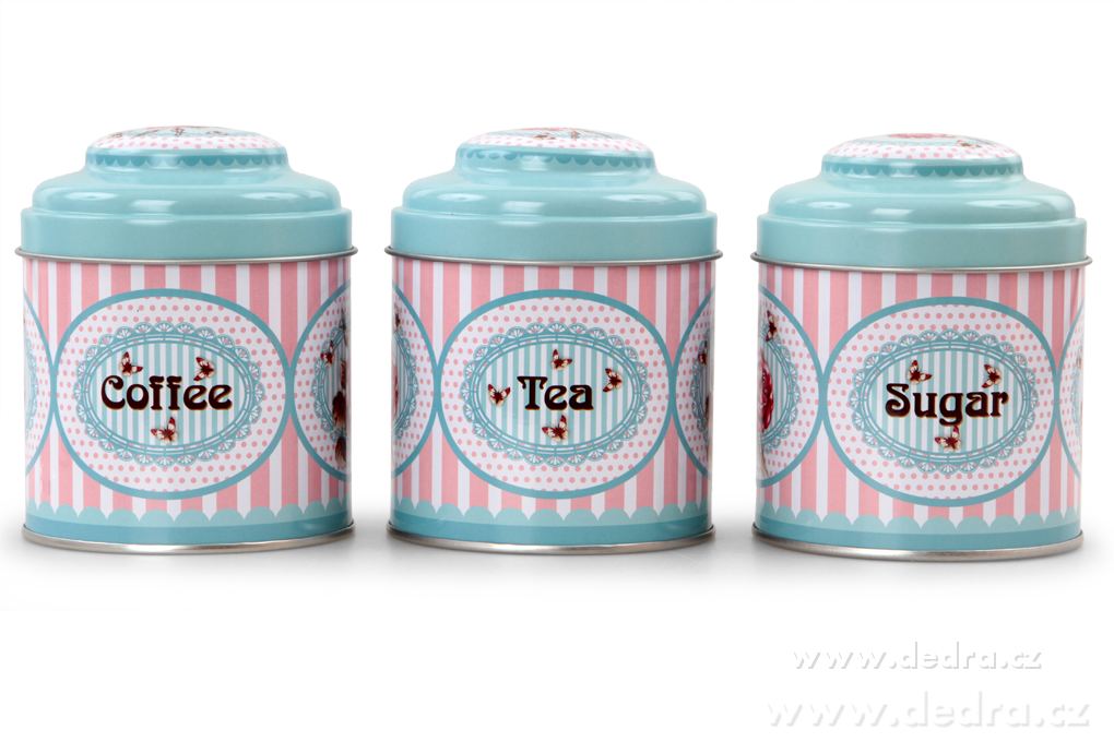 3 ks kulatá dóza, SUGAR, COFFEE, TEA – náhled 2 | Grand Móda