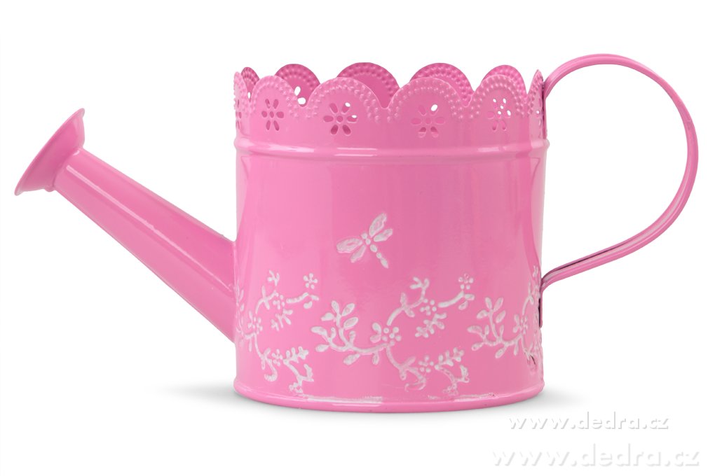 27 cm dekorativní kovová konvička, růžová – náhled 4 | Grand Móda