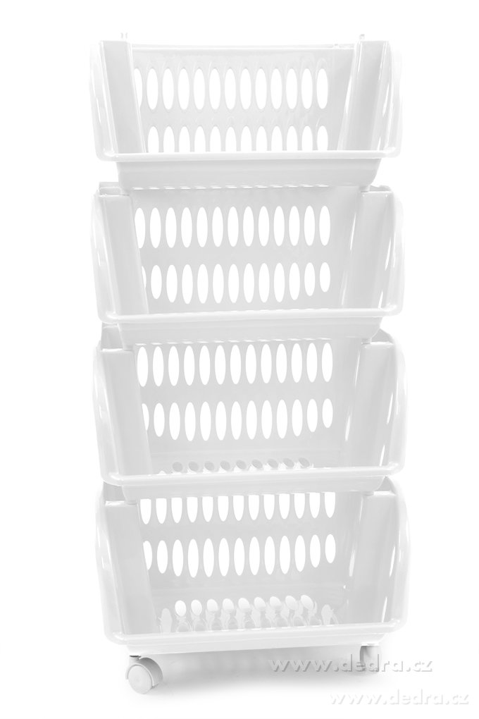 4 patrový plastový, regál na kolečkách – náhled 2 | Grand Móda
