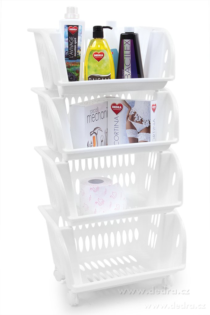 4 patrový plastový, regál na kolečkách – náhled 3 | Grand Móda