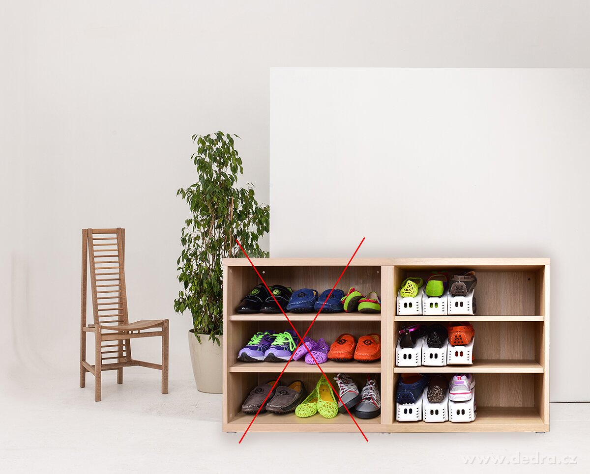 BOTOŠTOS®, stojan na obuv pro úsporu místa v botníku, proti­skluzový plastový organizér – náhled 3 | Grand Móda