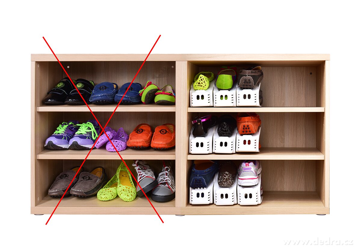 BOTOŠTOS®, stojan na obuv pro úsporu místa v botníku, proti­skluzový plastový organizér – náhled 6 | Grand Móda