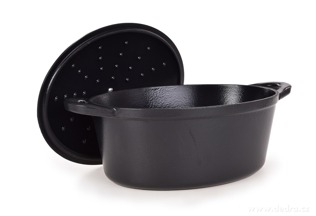 MASSIVE, litinový pekáč se samopodlévací poklicí, RÔTISSOIRE, 7 L, černý – náhled 2 | Grand Móda