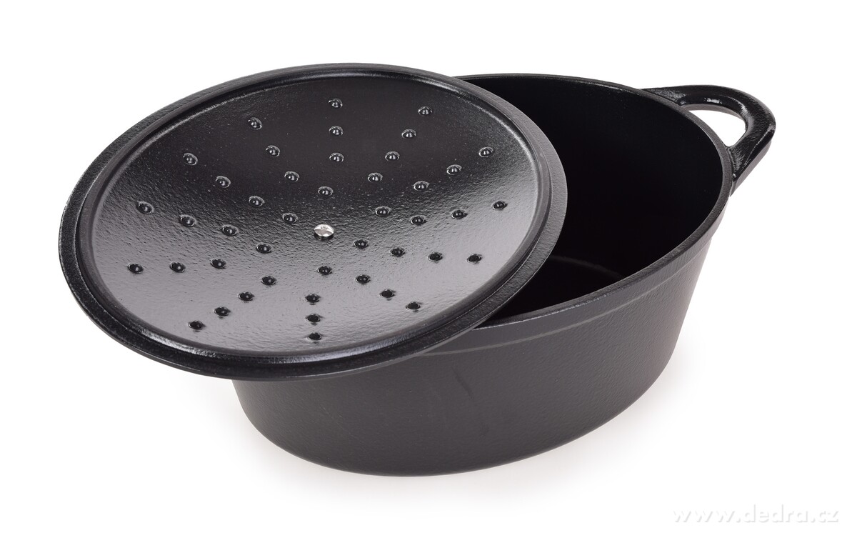 MASSIVE, litinový pekáč se samopodlévací poklicí, RÔTISSOIRE, 7 L, černý – náhled 5 | Grand Móda