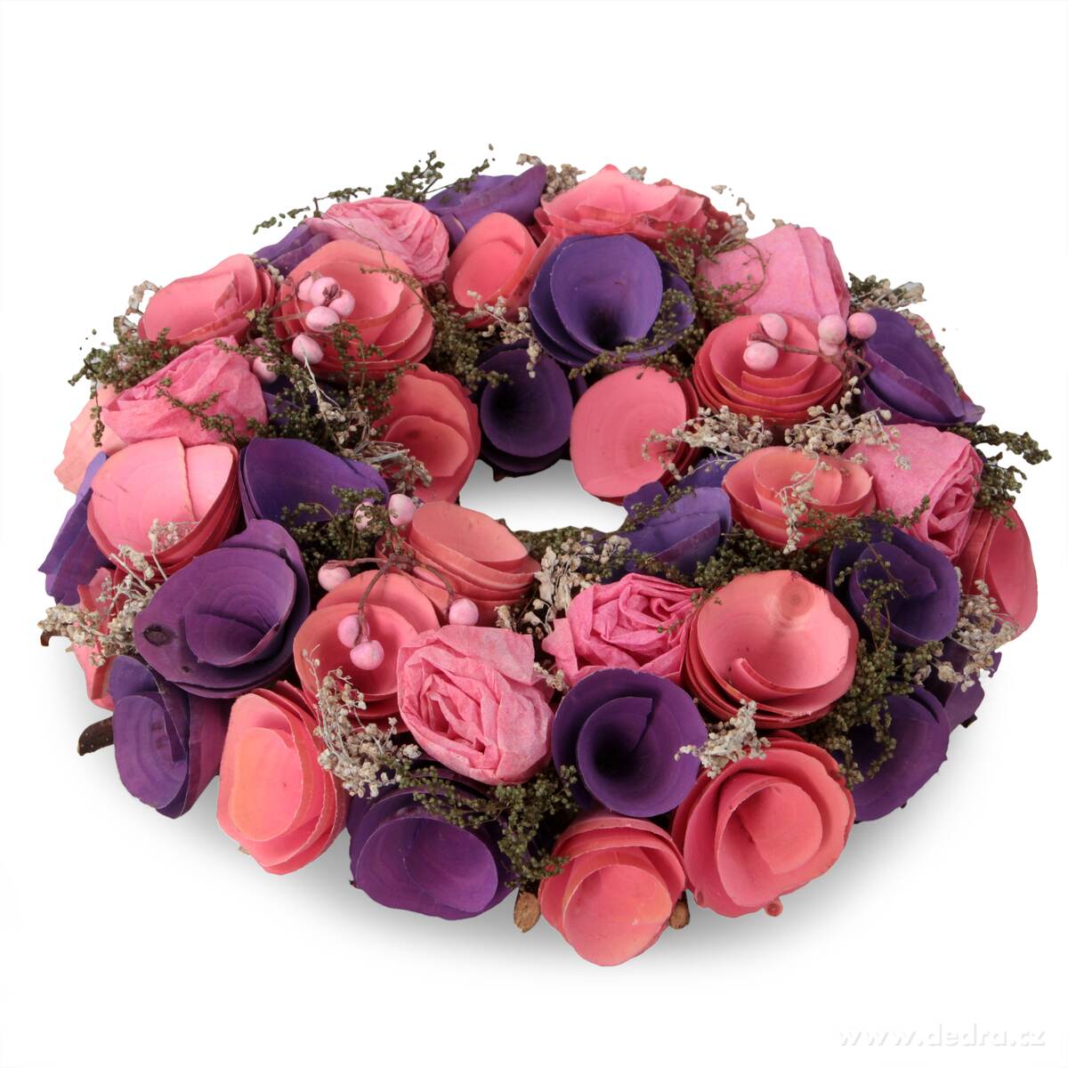 23 cm přírodně zdobený květinový věnec – náhled 4 | Grand Móda